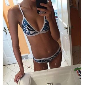 ZAFUL PADDED WOMENS TROPICAL LEAVES BIKINI SET